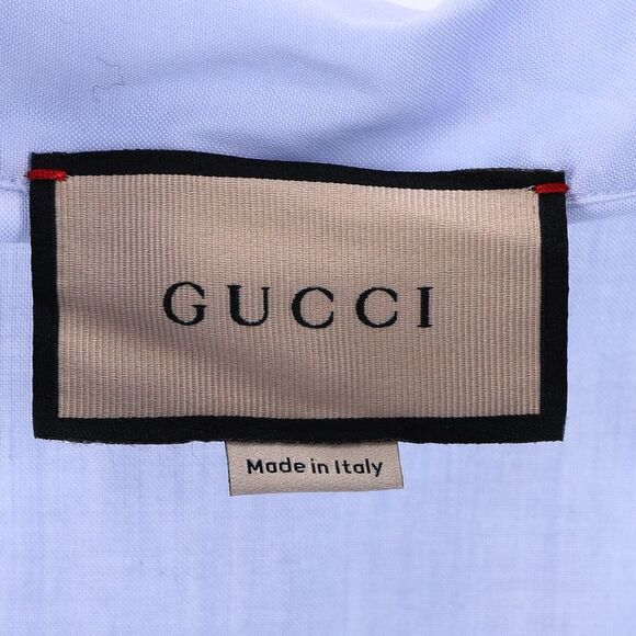 Gucci Button-Down Shirt in Light Blue Cotton - Picture 4 of 5